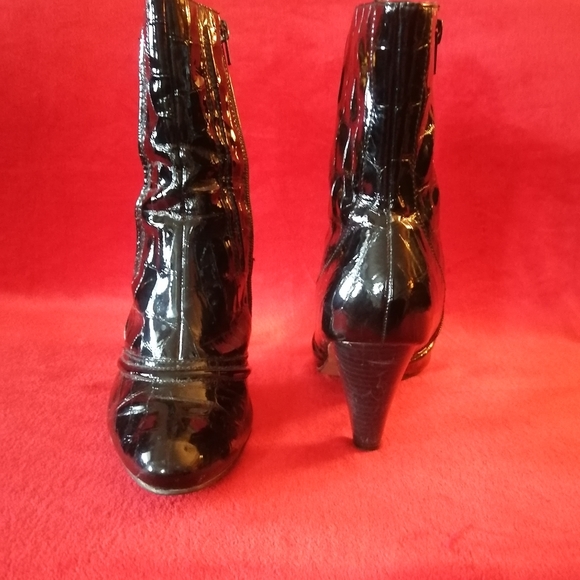 Patent Leather Alligator Ankle Boots - Picture 7 of 9